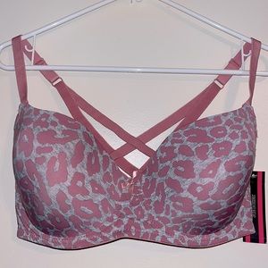 NWT Pink & Gray Animal Print 40C Bra